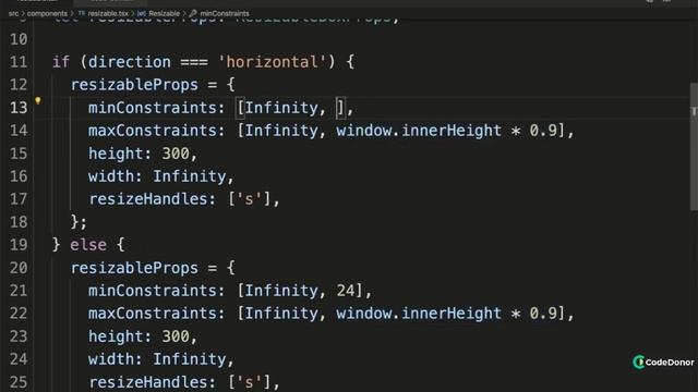 145. Applying Horizontal Resize Props | React with Typescript