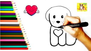 Как нарисовать СОБАКУ.Простые рисунки милая СОБАКА#милыерисунки#