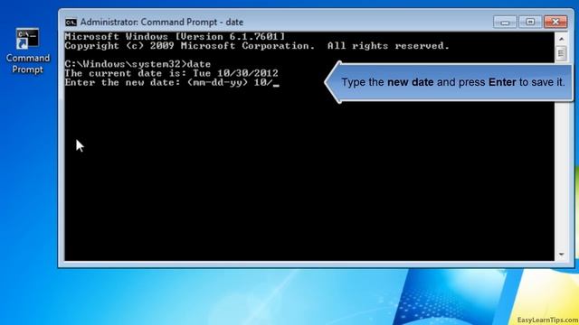 How to change date from Command Prompt (MS-DOS) смотреть онлайн