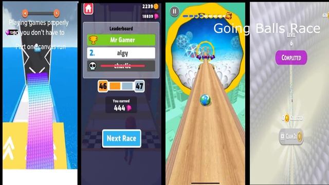 Canvas Run  vs Fun Race Ball vs Going Balls vs Action Balls All level gameplay Android, IOS