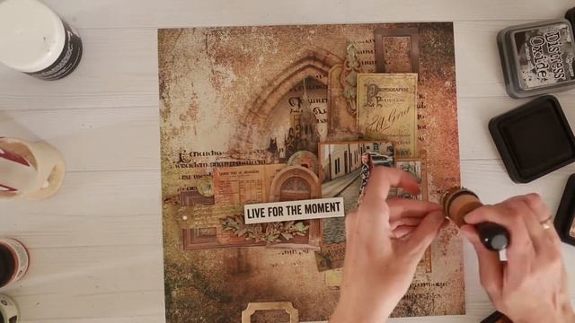 Mixed media layout tutorial / МК для Craft O'clock: Страничка о Праге в стиле микс медиа смотреть онлайн