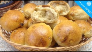 Булочки с изюмом из теста на закваске