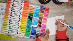 UNBOXING & FIRST IMPRESSION : 100 Colors Dual Tips brush Pens