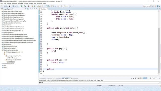 Stack implementation in java using  LinkedList||Custom Stack implementation in java using LinkedLis
