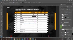 FREE EDITABLE Points Table Template PSD for PUBG Mobile | Adobe Photoshop