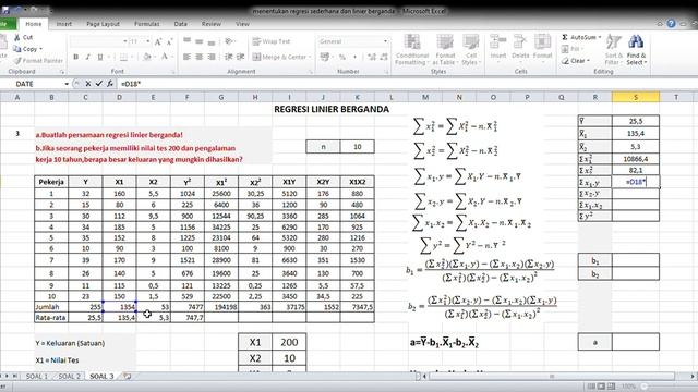 Microsoft Excel menentukan regresi sederhana dan linier berganda fx 2020 11 06 16 54 59 смотреть онлайн