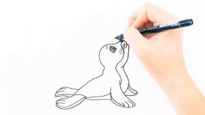 Как нарисовать МОРСКОГО КОТИКА / Мультик раскраска для детей / Раскрась Ка