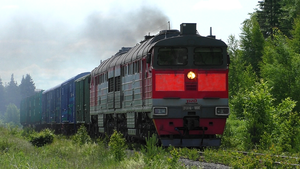 2ТЭ116К-1006 с небольшим грузовым поездом