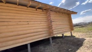 Одноэтажный Дом из бревна для постоянного проживания