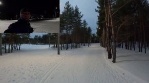Обзорчик на лыжную освещенную трассу в г.Дзержинск "Магнитная стрелка"