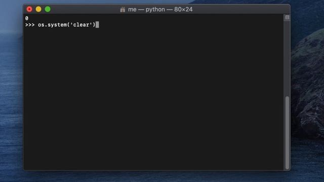 Clear the Python Terminal - How to clear the terminal/Python Interpreter Console in python on a mac
