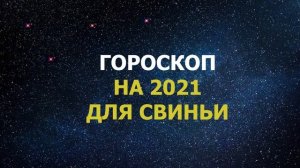 Гороскоп на 2021 год для Свиньи