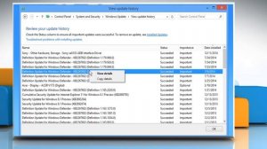 How to  View Update History in windows