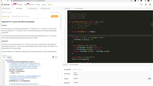 LeetCode 791. Custom Sort String | JSer - JavaScript & Algorithm