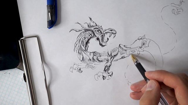 Как нарисовать Китайского Дракона (Рисунок 437) смотреть онлайн