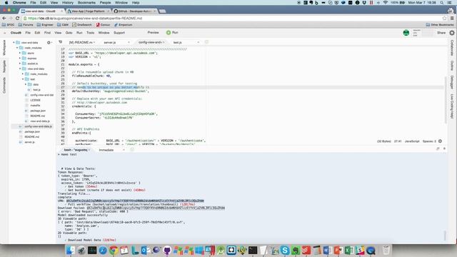Autodesk View and Data on Cloud 9 (NodeJS)