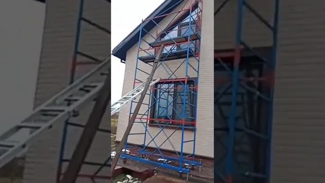Работа на высоте __ монтаж g-otkos на 3 этаж5_#шортс