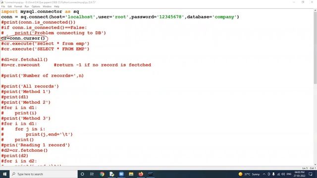 MySql - Python Connection | Database | CBSE | Class 12th | PART-1