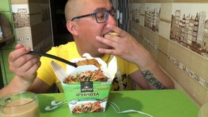 Мукбанг/Mukbang/Фунчоза с грибами шиитаке "Sen Soy"