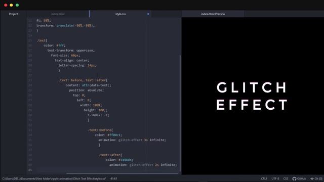 Glitch Text Effect Using Only HTML & CSS смотреть онлайн
