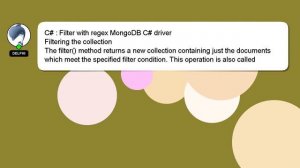 C# : Filter with regex MongoDB C# driver