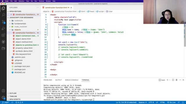 26. JavaScript Objects - What happens when we call functions using new keyword?