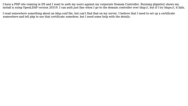 Using LDAPS with PHP on Windows смотреть онлайн