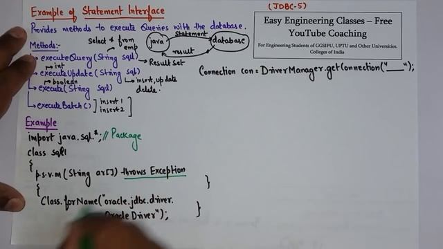 L93: Java JDBC Statement Interface | Select/Insert/Modify Database Table Example | Java Lectures