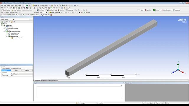 Ansys. Расчет балки на изгиб смотреть онлайн