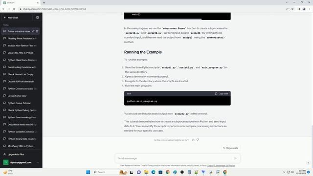 blocks send input to python subprocess pipeline