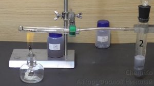 Взаимодействие оксида меди с водородом (CuO + H2 = H2O + Cu)