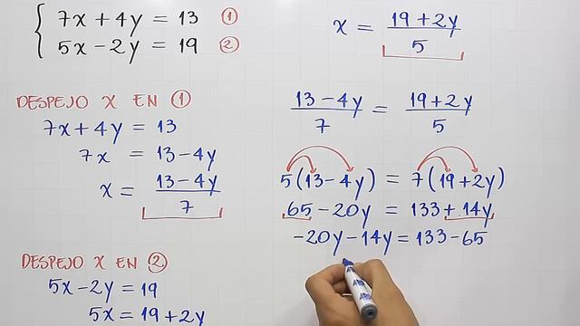 Sistemas de ecuaciones lineales 2x2 | Método de igualación | Ejemplo 2 смотреть онлайн