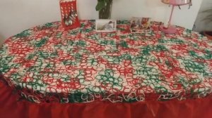 Крейзи вул Скатерть в технике Крейзи вул. Crazy wool tablecloth.