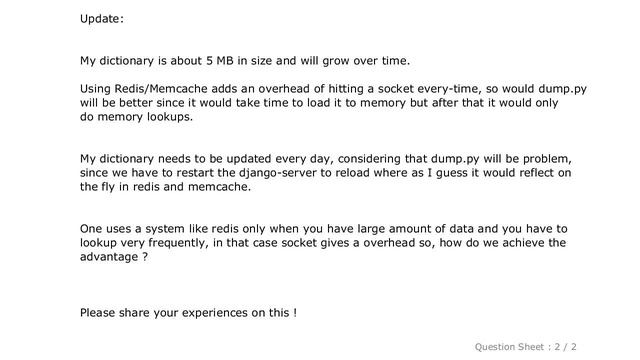 Django : Maintain a large dictionary in memory for Django-Python? смотреть онлайн