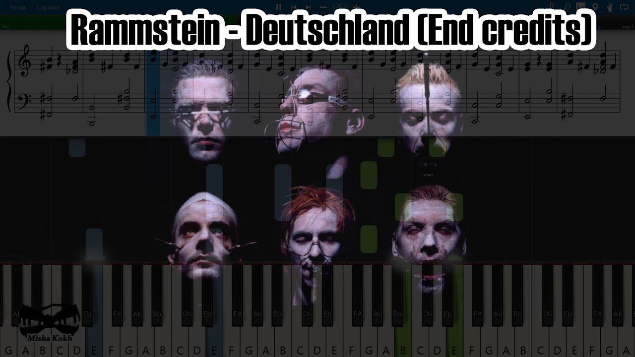 Rammstein - Deutschland (End credits) [Piano Tutorial | Sheets | MIDI] Synthesia