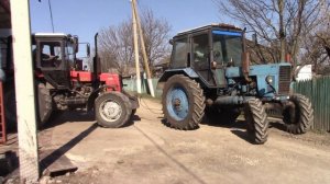 мтз 82.1 вытаскивает мтз 1025.2 с прицепом 8 тонн из погриба +3тонн