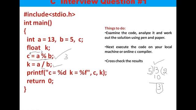 C Interview Question #1 Solution | Explained by Dr E Raju sir | Genius Mind Computer Academy