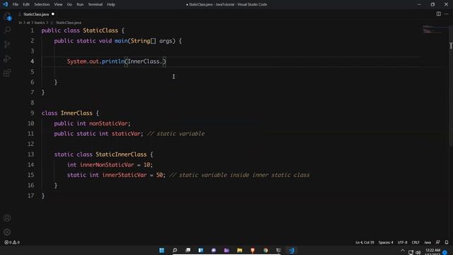 Static Class in Java | Java Tutorial For Beginners | Static Keyword | Java Static Nested Class