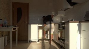 Угловая кухня со встроенной посудомойкой и стиральной машиной