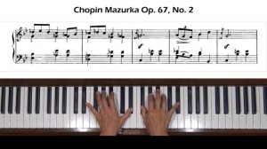 Chopin Mazurka Op. 67, No. 2 Piano Tutorial