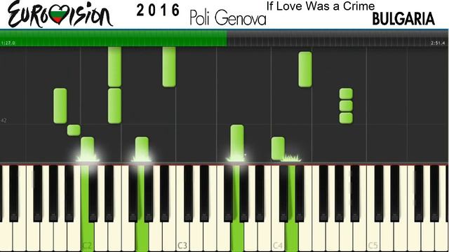 Eurovision 2016 Bulgaria Piano Tutorial (Synthesia) - Poli Genova If Love Was a Crime смотреть онлайн