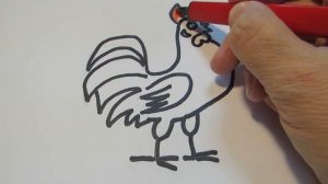 How to draw a cockerel. कॉकरेल कैसे आकर्षित करें . Как нарисовать петушка