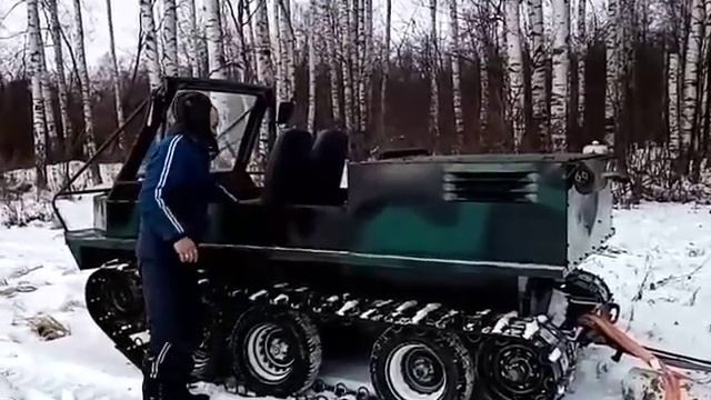Гусеничный вездеход бродяга. Поездка за дровами