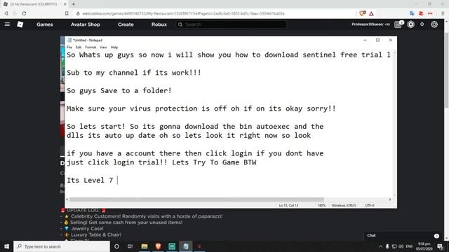 New Sentinel V2 Trial Download l Roblox Exploit (July,6) смотреть онлайн