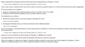 IE 8 Temporary Internet Files not created when using Windows 7