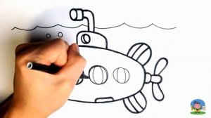 Как нарисовать ПОДВОДНУЮ ЛОДКУ / Раскраска ПОДВОДНАЯ ЛОДКА для детей / How To Draw A Submarine