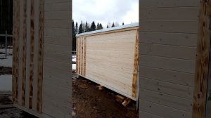 Обшивка бытовки вагонкой(имитация бруса)