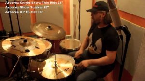 Arborea Cymbals Set: AP Hi-Hat 14", Ghost Stacker 18", Knight Extra Thin Ride 24"