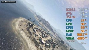 GeForce RTX 3050 -- Intel Core i5-12400F -- Grand Theft Auto GTA V FPS Test i5-12400