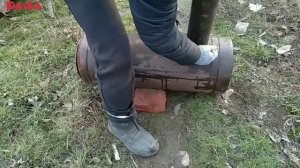 Супер простая печка. Буржуйка печка из газового баллона для теплицы.